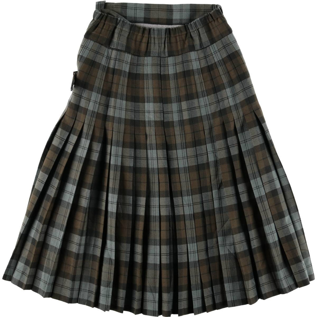 Check Pattern Midi Length Wrap Skirt, Women's Size M unclear Blue type light blue Vintage Second Hand