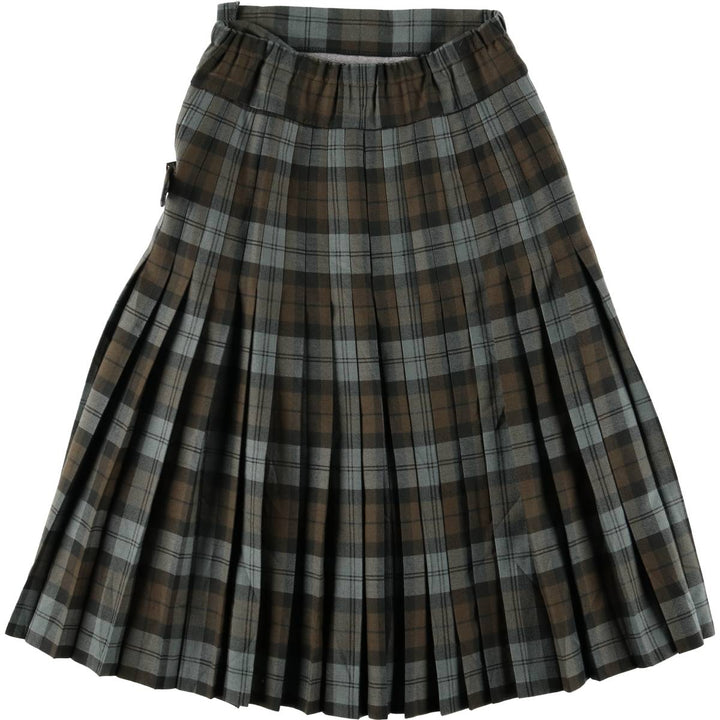 Check Pattern Midi Length Wrap Skirt, Women's Size M unclear Blue type light blue Vintage Second Hand