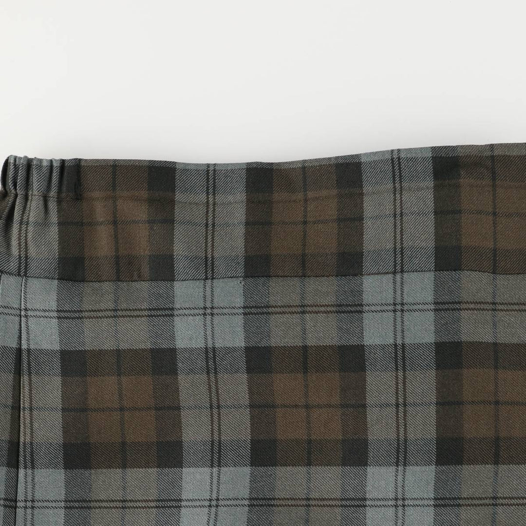 Check Pattern Midi Length Wrap Skirt, Women's Size M unclear Blue type light blue Vintage Second Hand