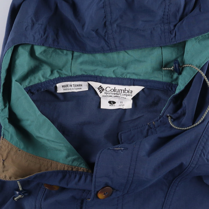 90s-00'S Columbia Anorak Parka, Men's Size L Nylon navy blue type Vintage Second Hand
