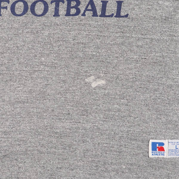 90'S Russell College T-shirt, Made in USA, Men's L size, Vintage polyester gray type Vintage Second Hand