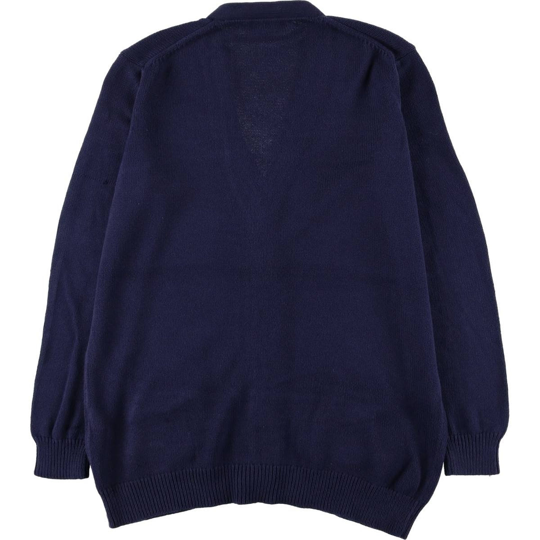 Ralph Lauren RALPH LAUREN SPORT cotton knit cardigan, women's size L cotton navy blue type Vintage Second Hand