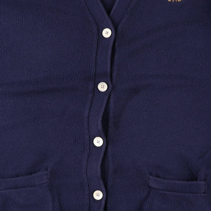 Ralph Lauren RALPH LAUREN SPORT cotton knit cardigan, women's size L cotton navy blue type Vintage Second Hand