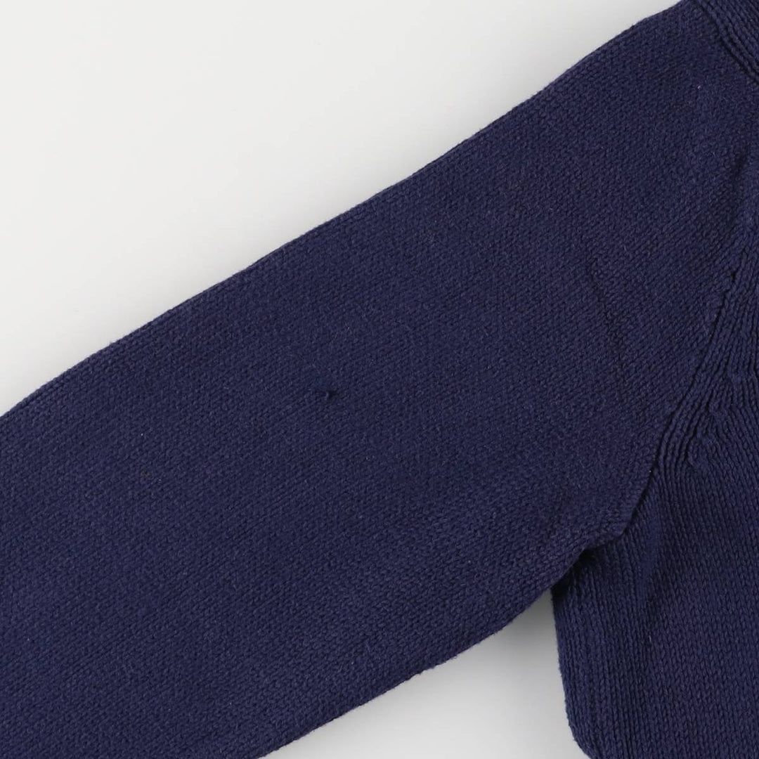 Ralph Lauren RALPH LAUREN SPORT cotton knit cardigan, women's size L cotton navy blue type Vintage Second Hand