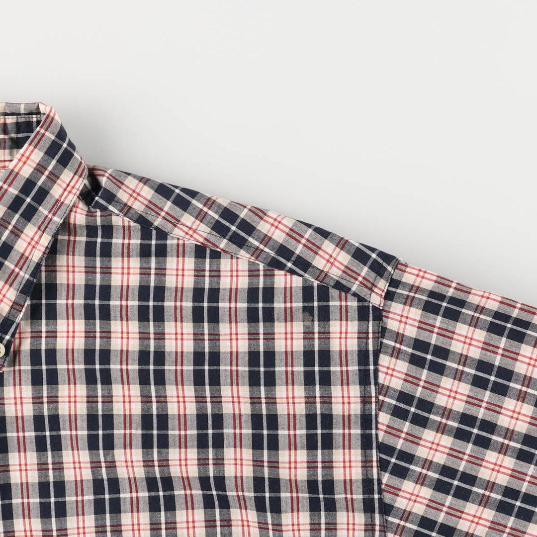 Ralph Lauren CHAPS Long Sleeve Button-Down Check Shirt, Men's Size L cotton Beige type Vintage Second Hand