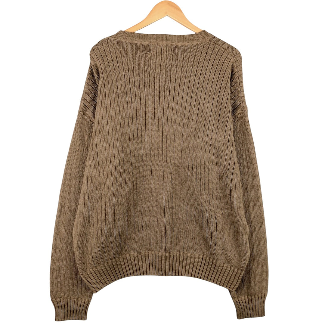 Ralph Lauren CHAPS cotton knit sweater, men's size L cotton Beige type Vintage Second Hand