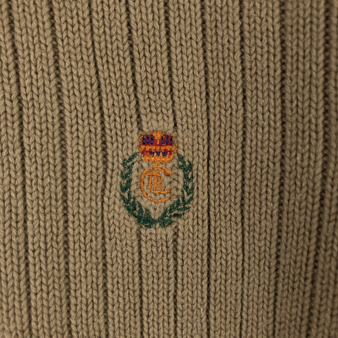 Ralph Lauren CHAPS cotton knit sweater, men's size L cotton Beige type Vintage Second Hand
