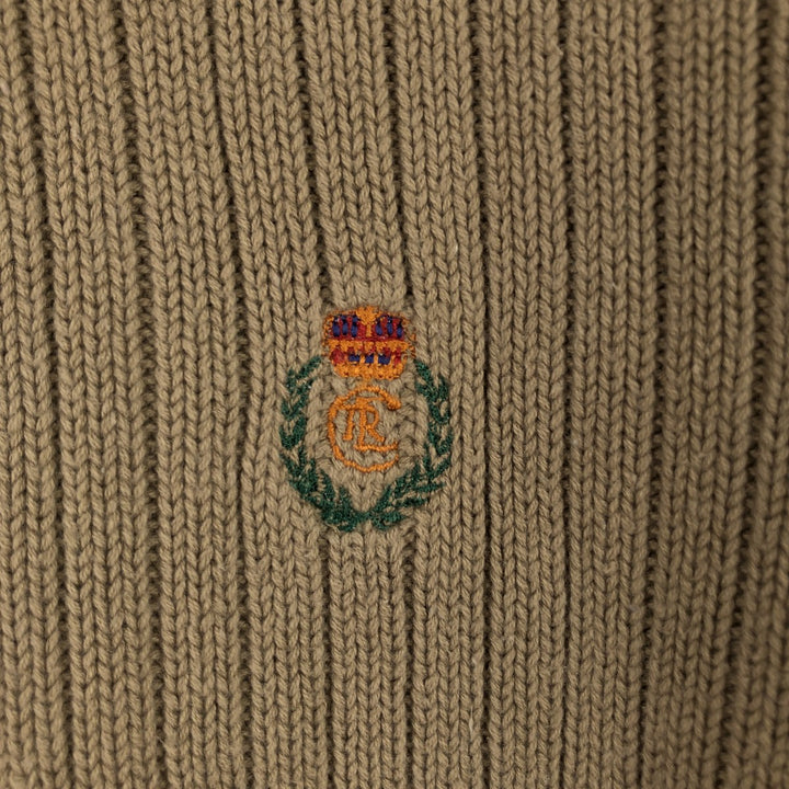 Ralph Lauren CHAPS cotton knit sweater, men's size L cotton Beige type Vintage Second Hand