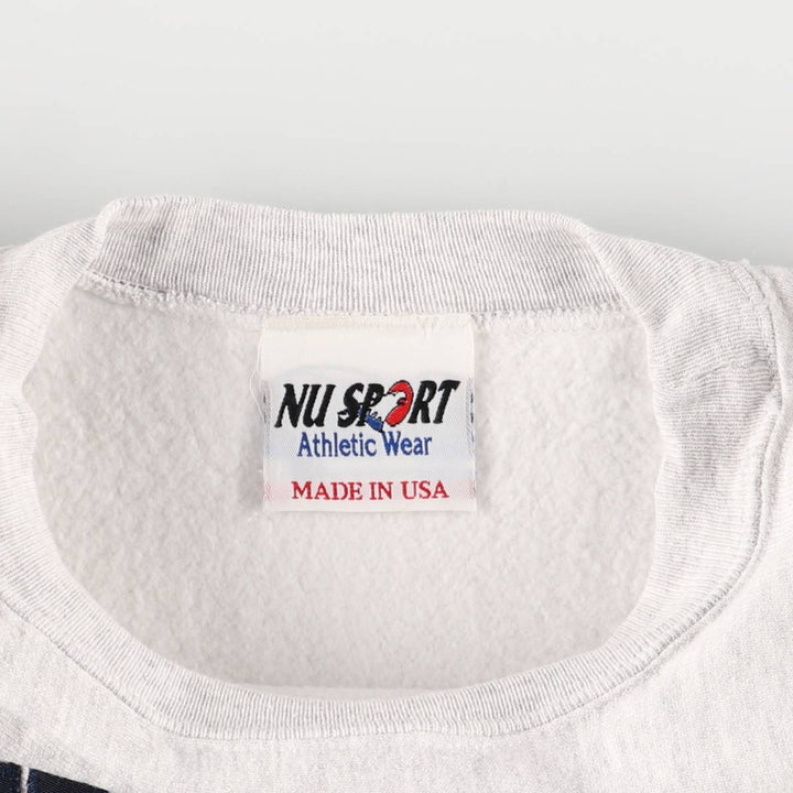 Vintage 90'S NU SPORT college sweatshirt, made in the USA, size L, men's cotton gray type Vintage Second Hand