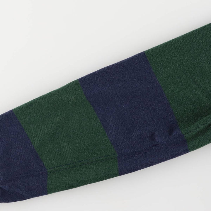 Ralph Lauren Custom Fit Long Sleeve Striped Polo Shirt, Men's Size Medium cotton navy blue type Vintage Second Hand