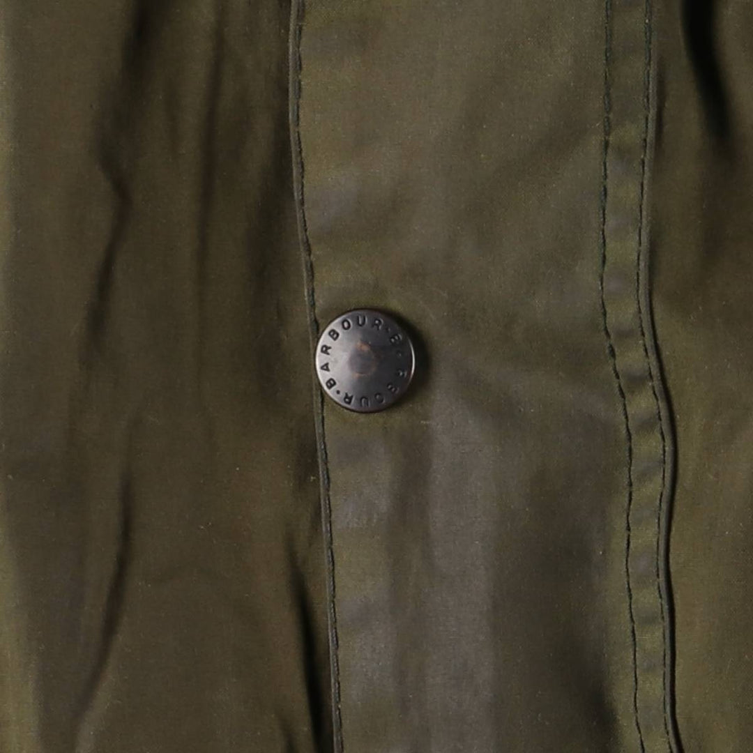 1990'S Barbour Bedale (formerly 3 Warrant) waxed cotton oiled jacket, Made in England, C42, Men's Size L cotton Khaki type Vintage Second Hand
