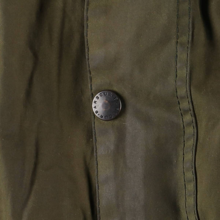 1990'S Barbour Bedale (formerly 3 Warrant) waxed cotton oiled jacket, Made in England, C42, Men's Size L cotton Khaki type Vintage Second Hand