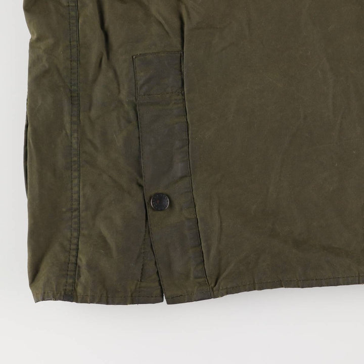 1990'S Barbour Bedale (formerly 3 Warrant) waxed cotton oiled jacket, Made in England, C42, Men's Size L cotton Khaki type Vintage Second Hand