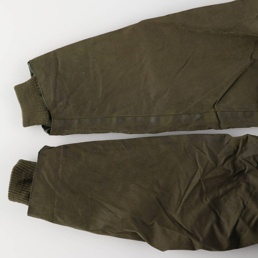 1990'S Barbour Bedale (formerly 3 Warrant) waxed cotton oiled jacket, Made in England, C42, Men's Size L cotton Khaki type Vintage Second Hand