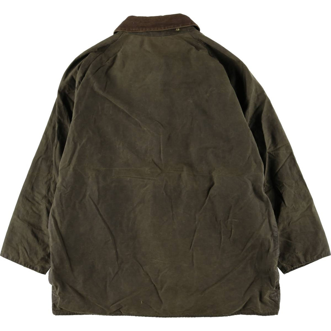 1990'S Barbour BEAUFORT 3 Warrant Oiled Hunting Jacket, Made in England, C46, Men's XL cotton Khaki type Vintage Second Hand