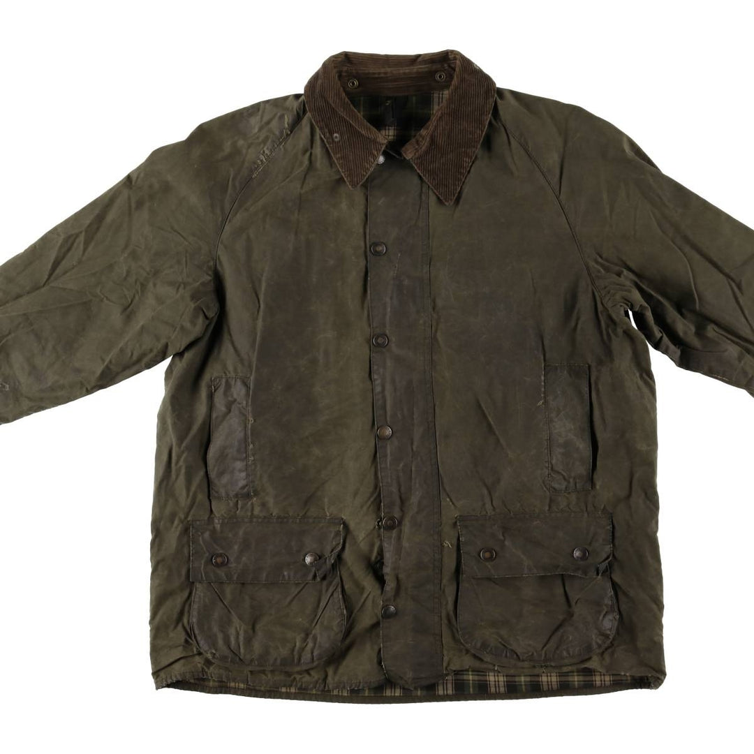1990'S Barbour BEAUFORT 3 Warrant Oiled Hunting Jacket, Made in England, C46, Men's XL cotton Khaki type Vintage Second Hand