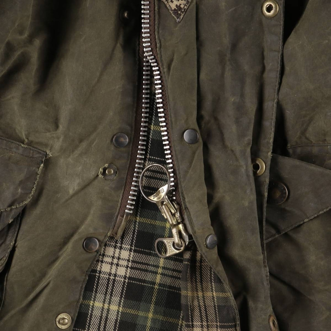 1990'S Barbour BEAUFORT 3 Warrant Oiled Hunting Jacket, Made in England, C46, Men's XL cotton Khaki type Vintage Second Hand