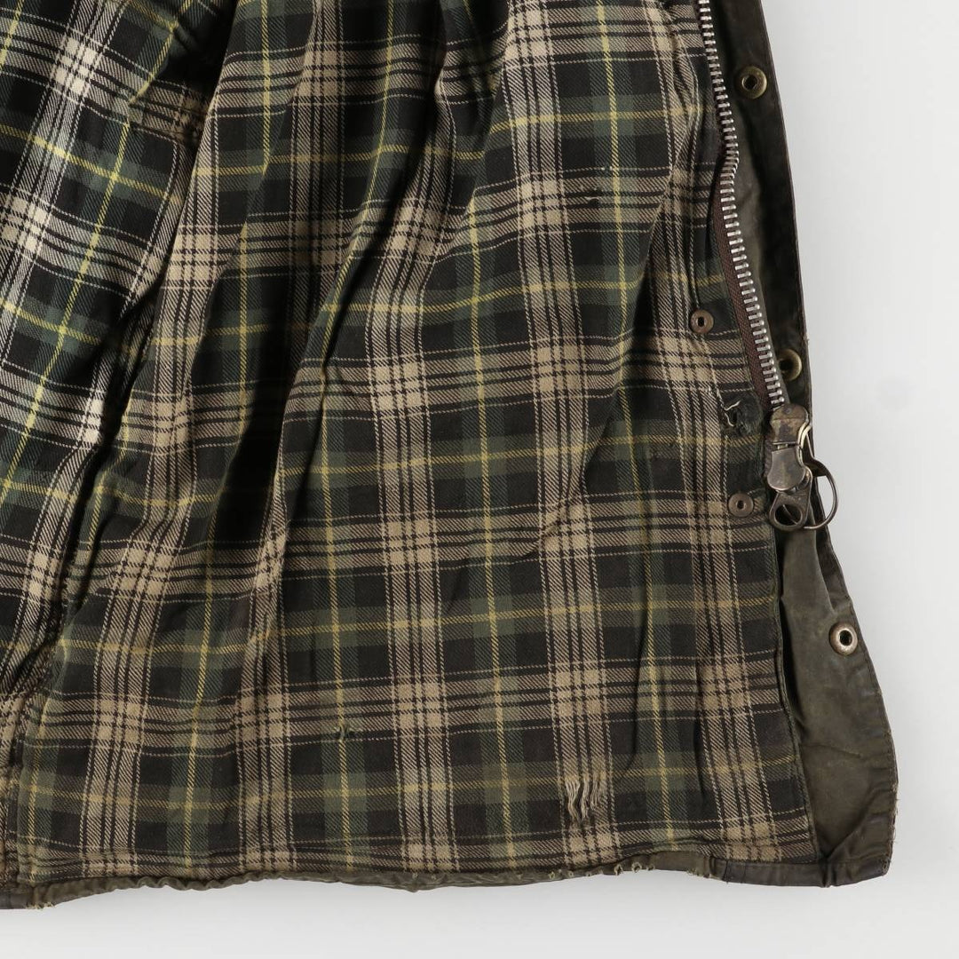 1990'S Barbour BEAUFORT 3 Warrant Oiled Hunting Jacket, Made in England, C46, Men's XL cotton Khaki type Vintage Second Hand