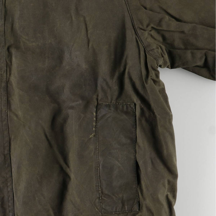 1990'S Barbour BEAUFORT 3 Warrant Oiled Hunting Jacket, Made in England, C46, Men's XL cotton Khaki type Vintage Second Hand