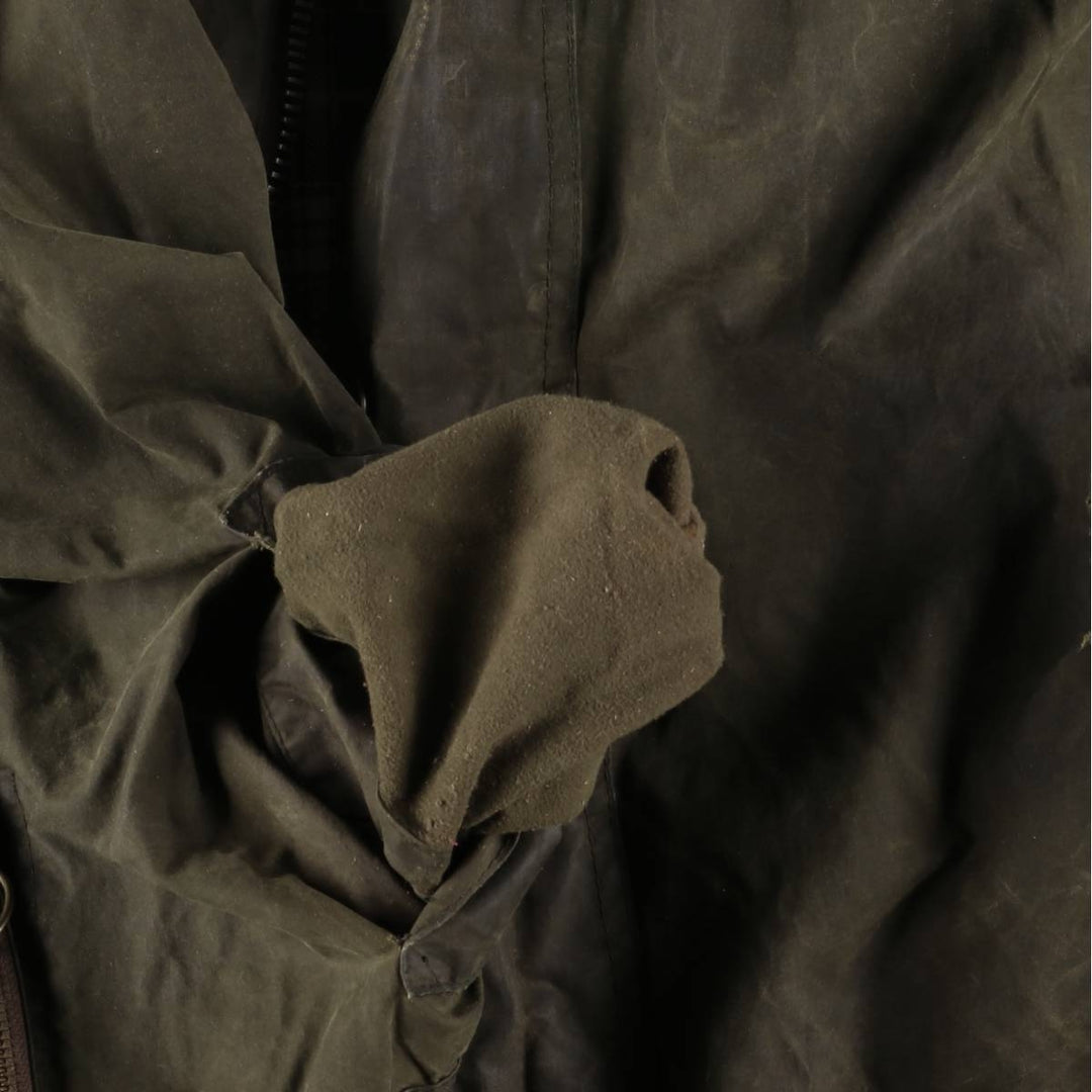 1990'S Barbour BEAUFORT 3 Warrant Oiled Hunting Jacket, Made in England, C46, Men's XL cotton Khaki type Vintage Second Hand
