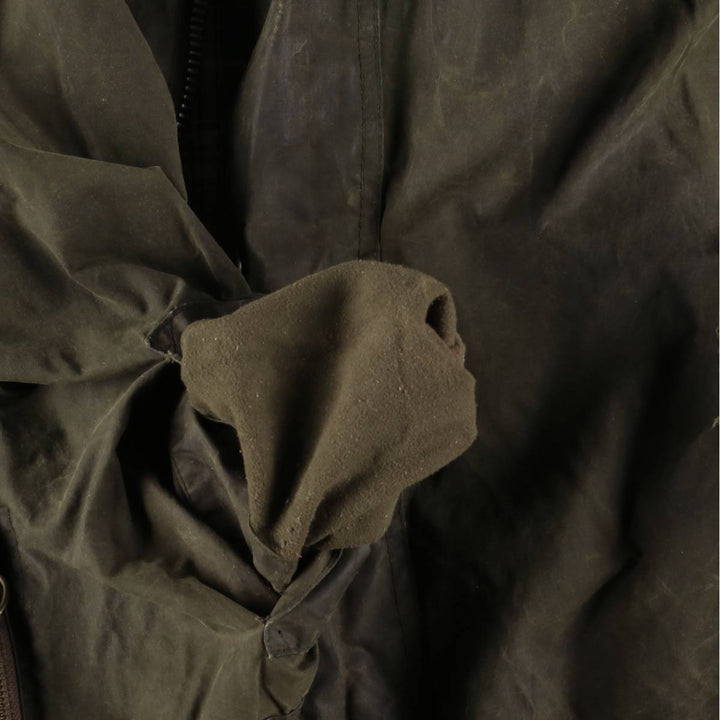 1990'S Barbour BEAUFORT 3 Warrant Oiled Hunting Jacket, Made in England, C46, Men's XL cotton Khaki type Vintage Second Hand