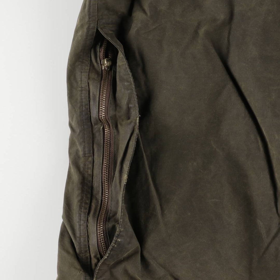 1990'S Barbour BEAUFORT 3 Warrant Oiled Hunting Jacket, Made in England, C46, Men's XL cotton Khaki type Vintage Second Hand