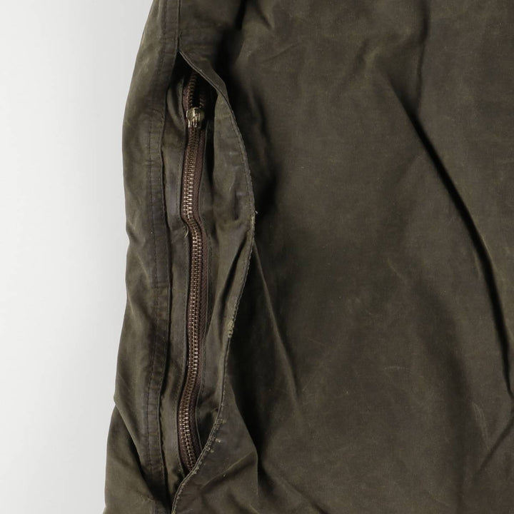 1990'S Barbour BEAUFORT 3 Warrant Oiled Hunting Jacket, Made in England, C46, Men's XL cotton Khaki type Vintage Second Hand
