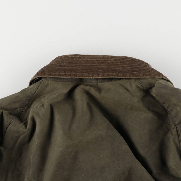 1990'S Barbour BEAUFORT 3 Warrant Oiled Hunting Jacket, Made in England, C46, Men's XL cotton Khaki type Vintage Second Hand