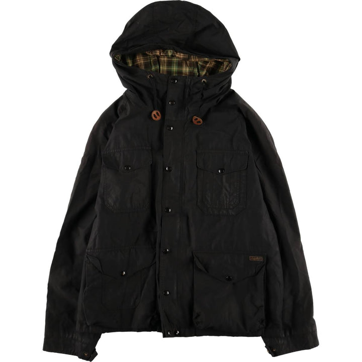 Ralph Lauren POLO by Ralph Lauren hooded waxed cotton oiled jacket, men's size XXL cotton black type Vintage Second Hand