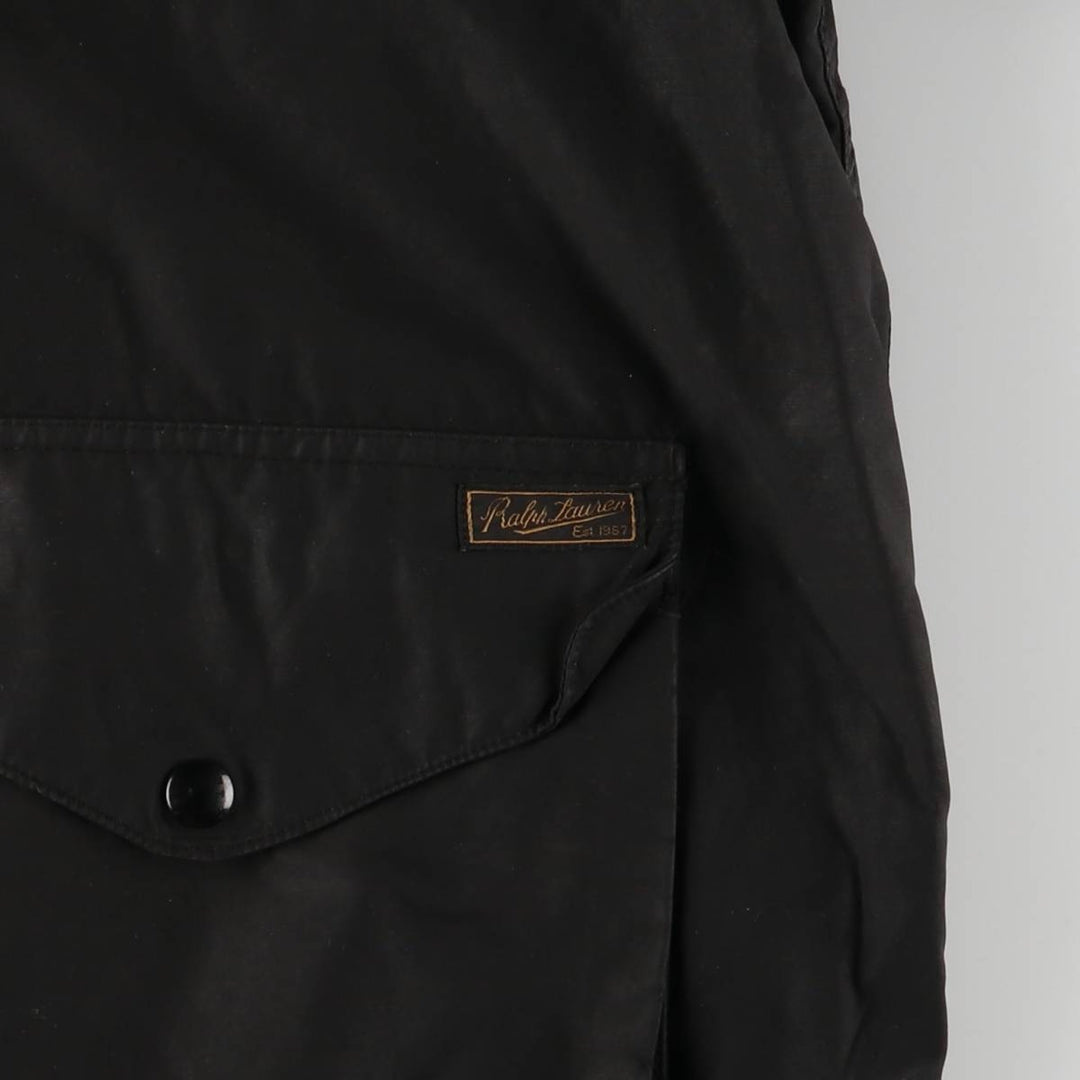 Ralph Lauren POLO by Ralph Lauren hooded waxed cotton oiled jacket, men's size XXL cotton black type Vintage Second Hand