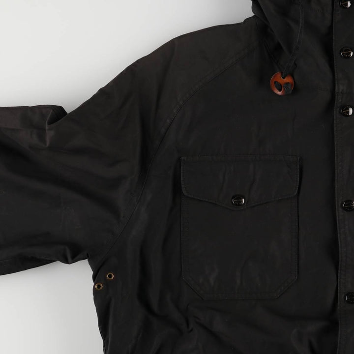 Ralph Lauren POLO by Ralph Lauren hooded waxed cotton oiled jacket, men's size XXL cotton black type Vintage Second Hand