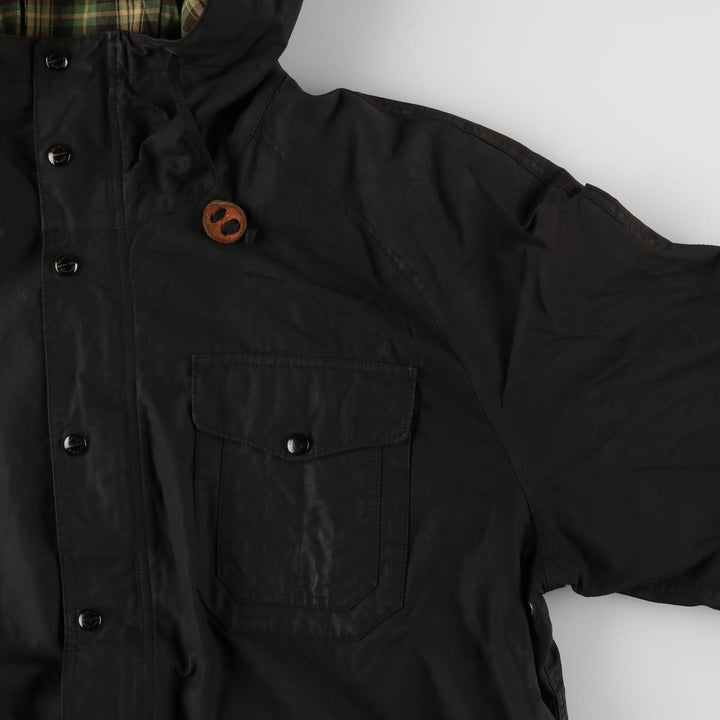 Ralph Lauren POLO by Ralph Lauren hooded waxed cotton oiled jacket, men's size XXL cotton black type Vintage Second Hand