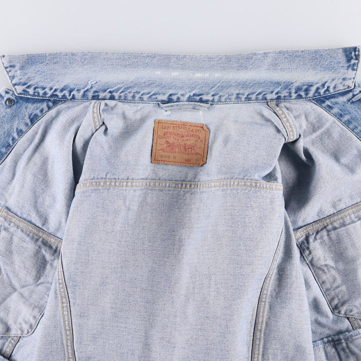 90'S Levi's 70503 02 Euro Model Denim Jacket, Made in Italy, Men's Size XL, Vintage cotton blue type Vintage Second Hand