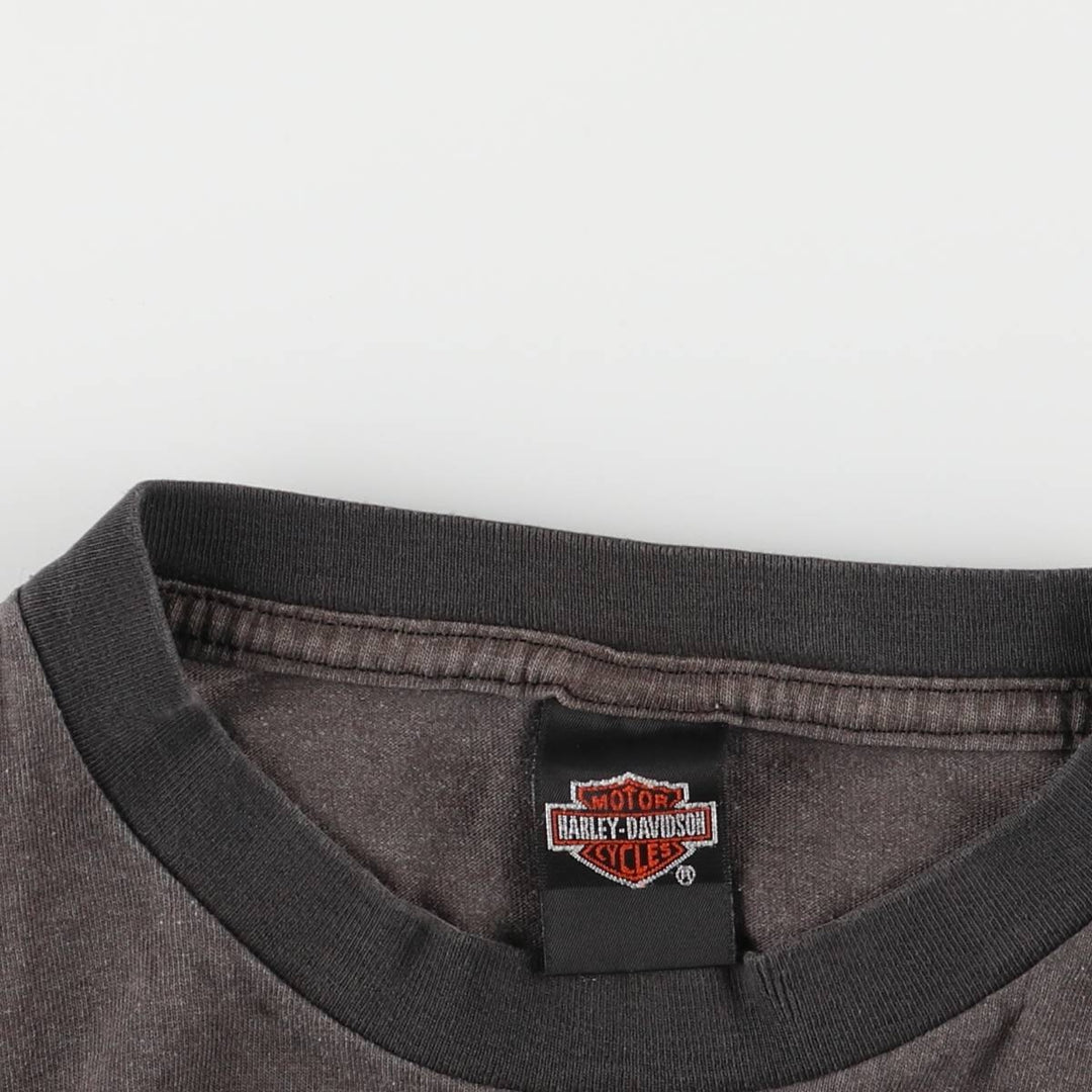 00'S Harley-Davidson Long Sleeve T-Shirt Made in USA Men's M unclear Charcoal Vintage Second Hand