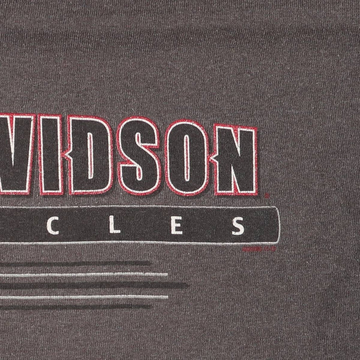 00'S Harley-Davidson Long Sleeve T-Shirt Made in USA Men's M unclear Charcoal Vintage Second Hand