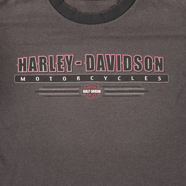 00'S Harley-Davidson Long Sleeve T-Shirt Made in USA Men's M unclear Charcoal Vintage Second Hand
