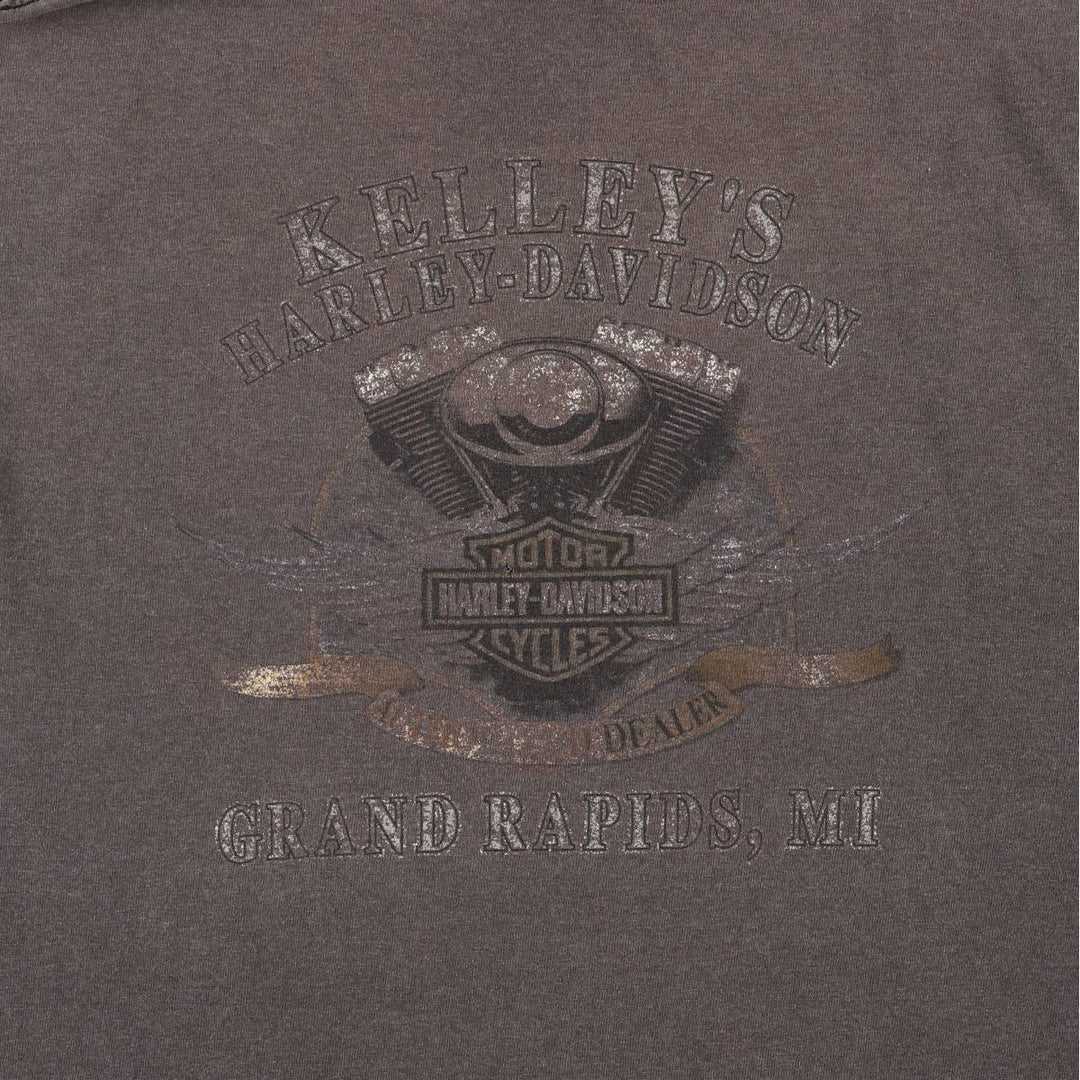 00'S Harley-Davidson Long Sleeve T-Shirt Made in USA Men's M unclear Charcoal Vintage Second Hand