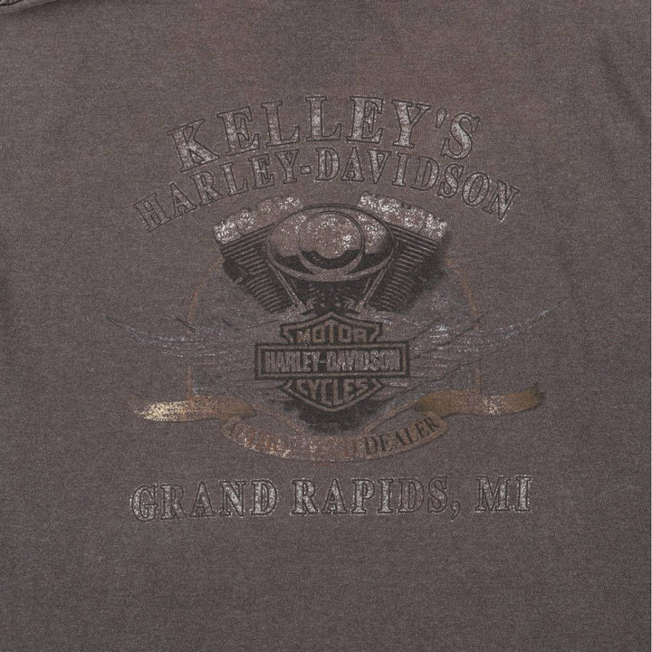 00'S Harley-Davidson Long Sleeve T-Shirt Made in USA Men's M unclear Charcoal Vintage Second Hand