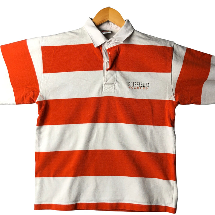 90s-00'S Vintage BARBARIAN Striped Long Sleeve Rugby Shirt, Men's Size M cotton orange type Vintage Second Hand
