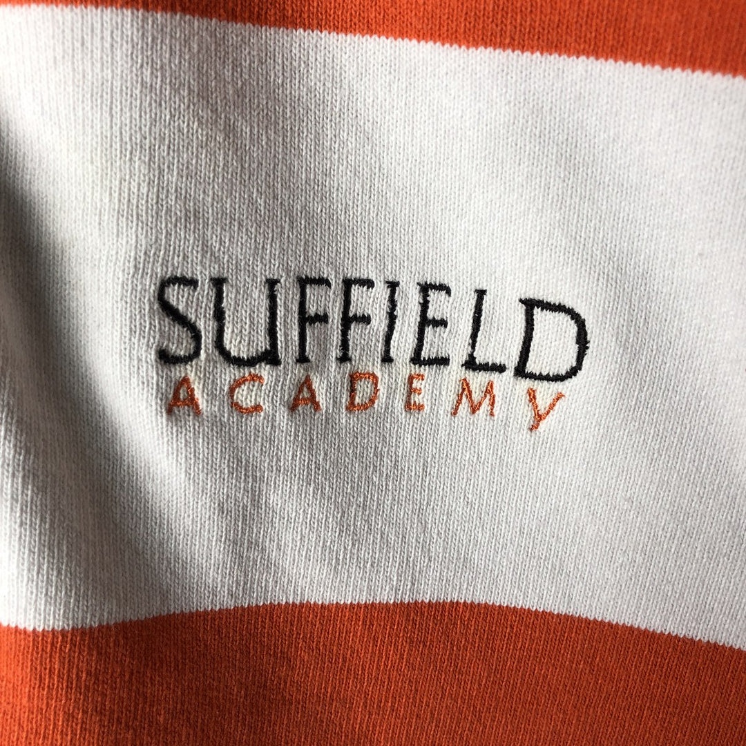 90s-00'S Vintage BARBARIAN Striped Long Sleeve Rugby Shirt, Men's Size M cotton orange type Vintage Second Hand