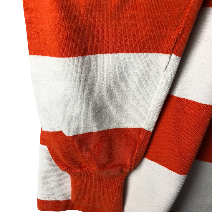90s-00'S Vintage BARBARIAN Striped Long Sleeve Rugby Shirt, Men's Size M cotton orange type Vintage Second Hand