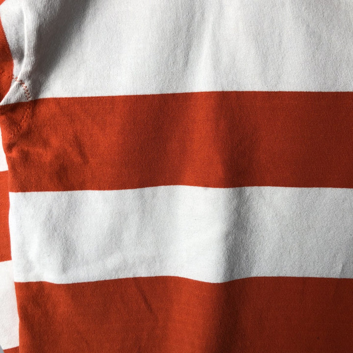 90s-00'S Vintage BARBARIAN Striped Long Sleeve Rugby Shirt, Men's Size M cotton orange type Vintage Second Hand
