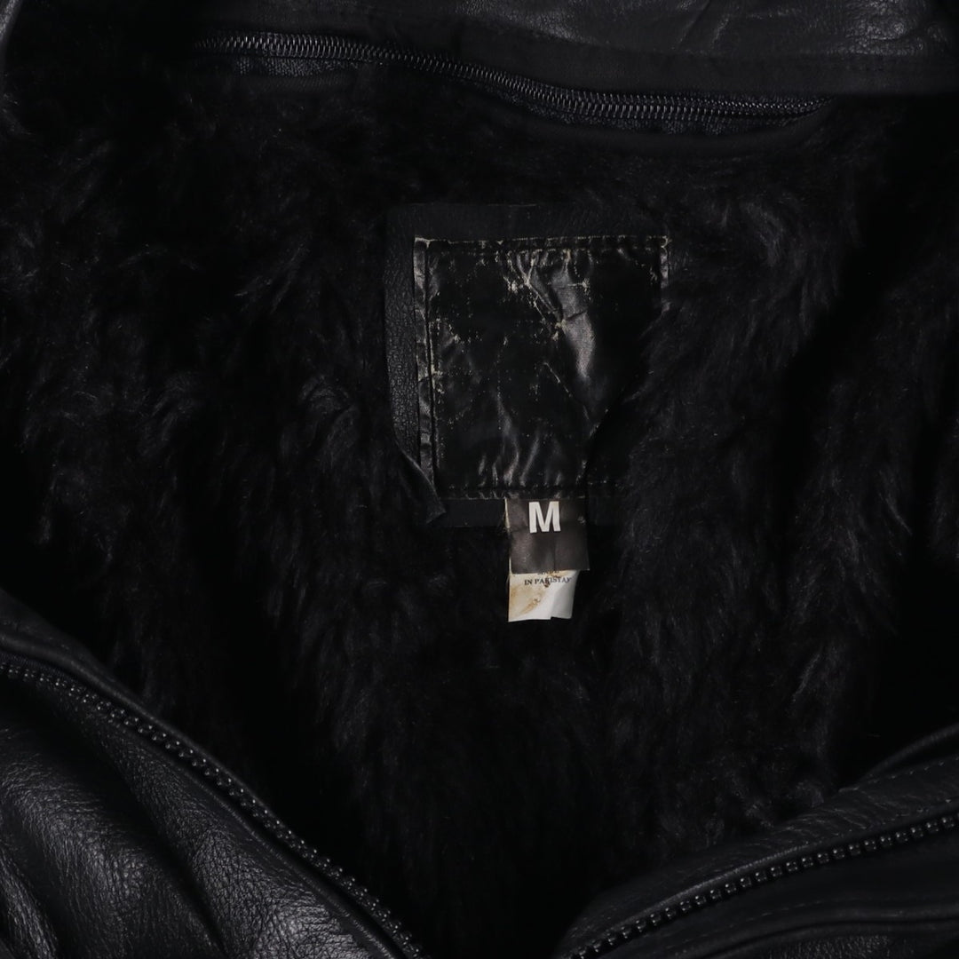 A-2 type leather flight jacket, men's size M genuine leather black type Vintage Second Hand