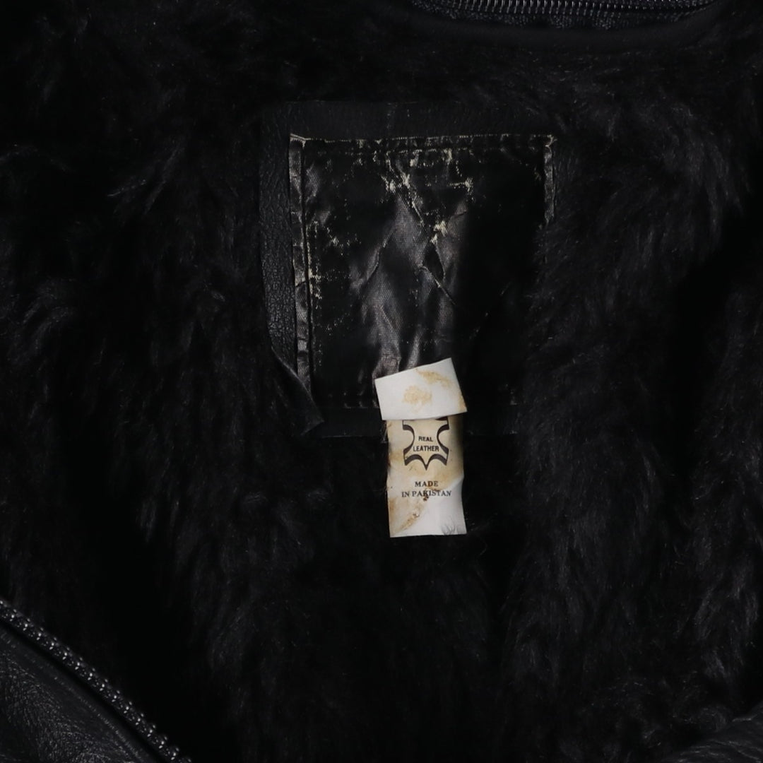 A-2 type leather flight jacket, men's size M genuine leather black type Vintage Second Hand