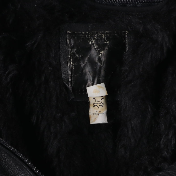 A-2 type leather flight jacket, men's size M genuine leather black type Vintage Second Hand