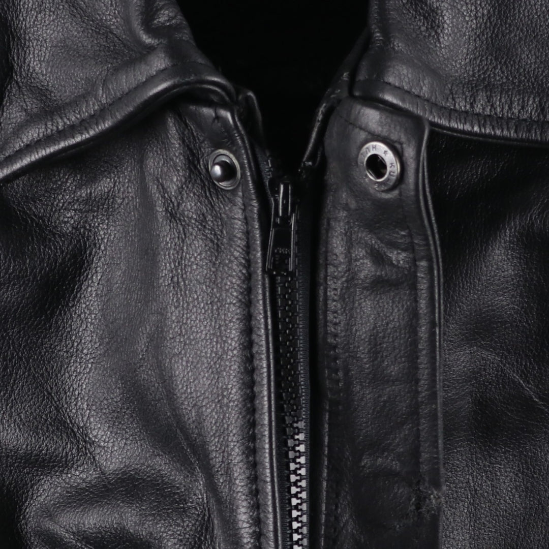 A-2 type leather flight jacket, men's size M genuine leather black type Vintage Second Hand
