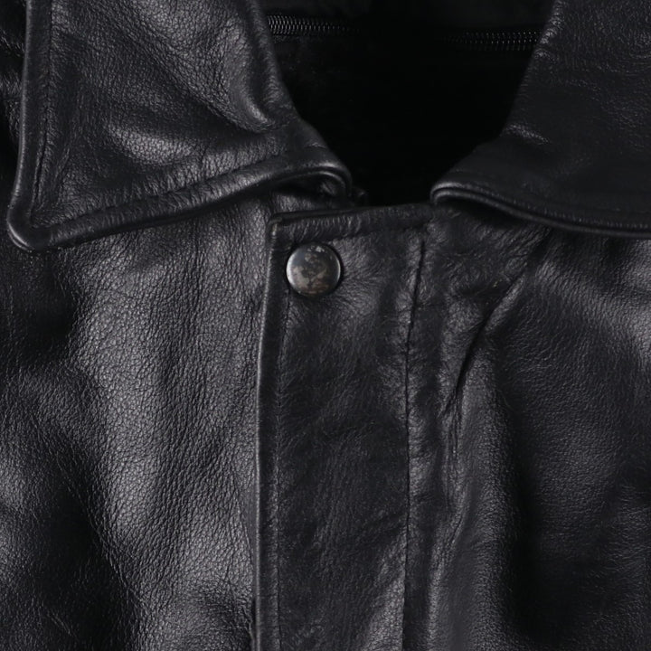A-2 type leather flight jacket, men's size M genuine leather black type Vintage Second Hand