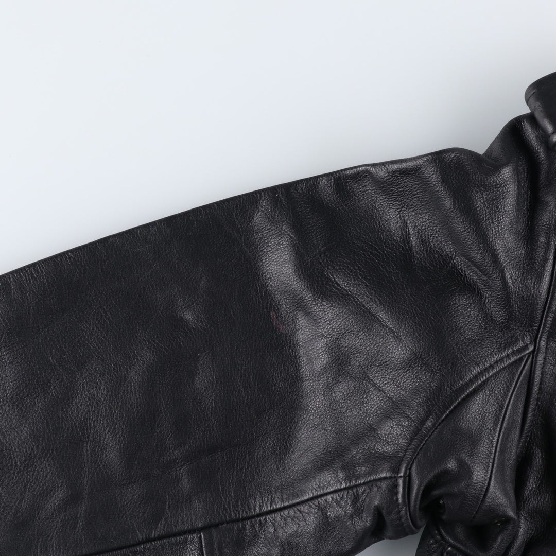 A-2 type leather flight jacket, men's size M genuine leather black type Vintage Second Hand