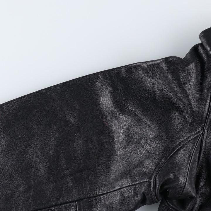 A-2 type leather flight jacket, men's size M genuine leather black type Vintage Second Hand