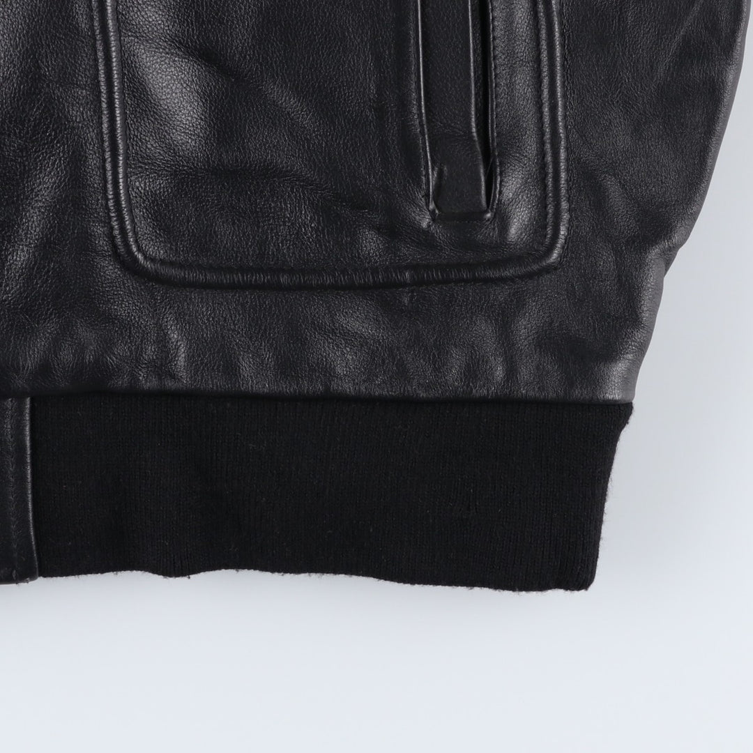 A-2 type leather flight jacket, men's size M genuine leather black type Vintage Second Hand